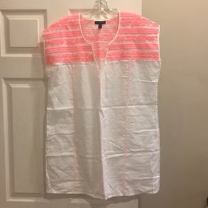 Brand new J. Crew beach cover up kaftan w/ neon
